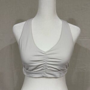 Offline White-Light Gray Ruched Sports Bra
